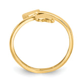 10K Double Heart Toe Ring